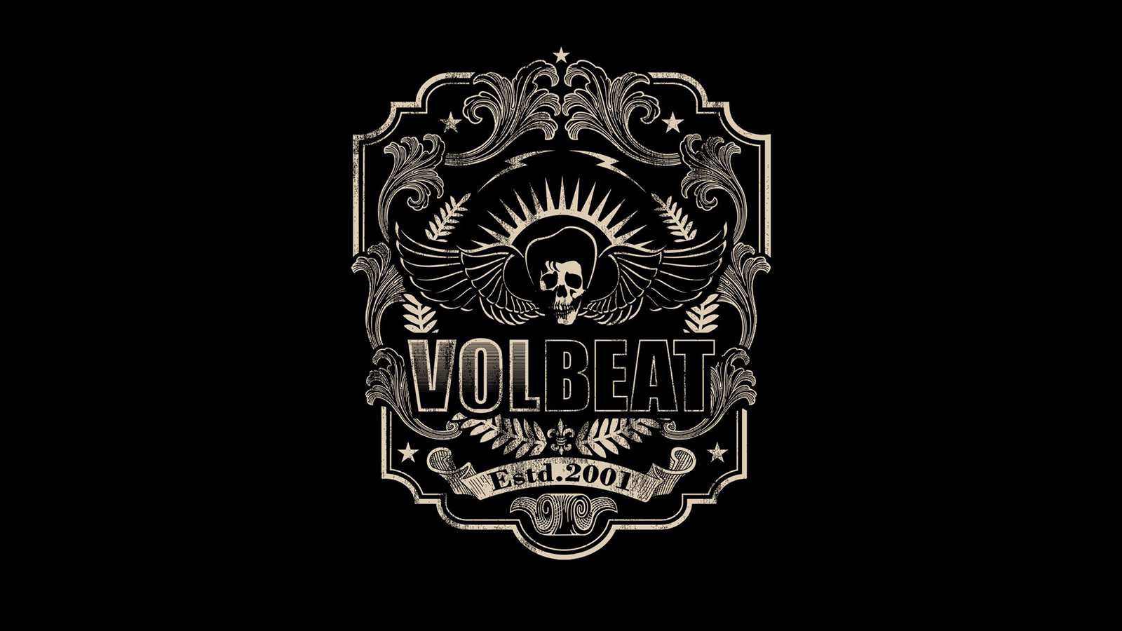 Sac à Dos Volbeat Officiel – Band Logo All Over Print, Noir, Polyester, Neuf